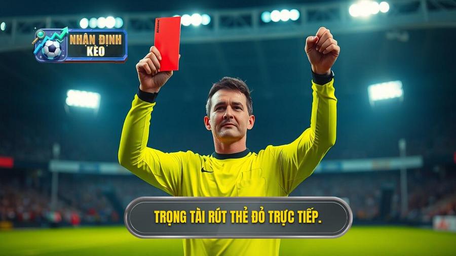 1. Trọng tài rút thẻ đỏ trực tiếp.